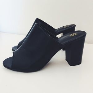 NEW Black Leather Mules
